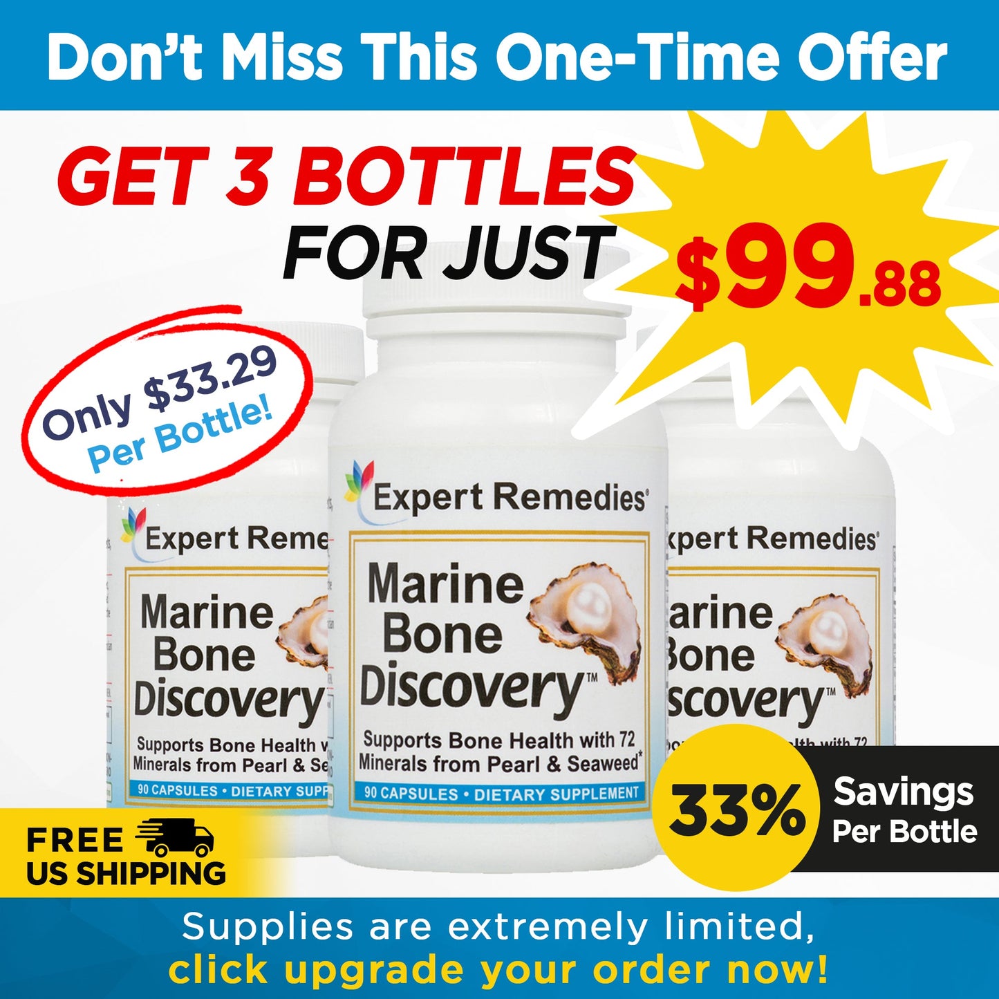 Marine Bone Discovery Buy 2 Get 1 Free for 33.29 per bottle